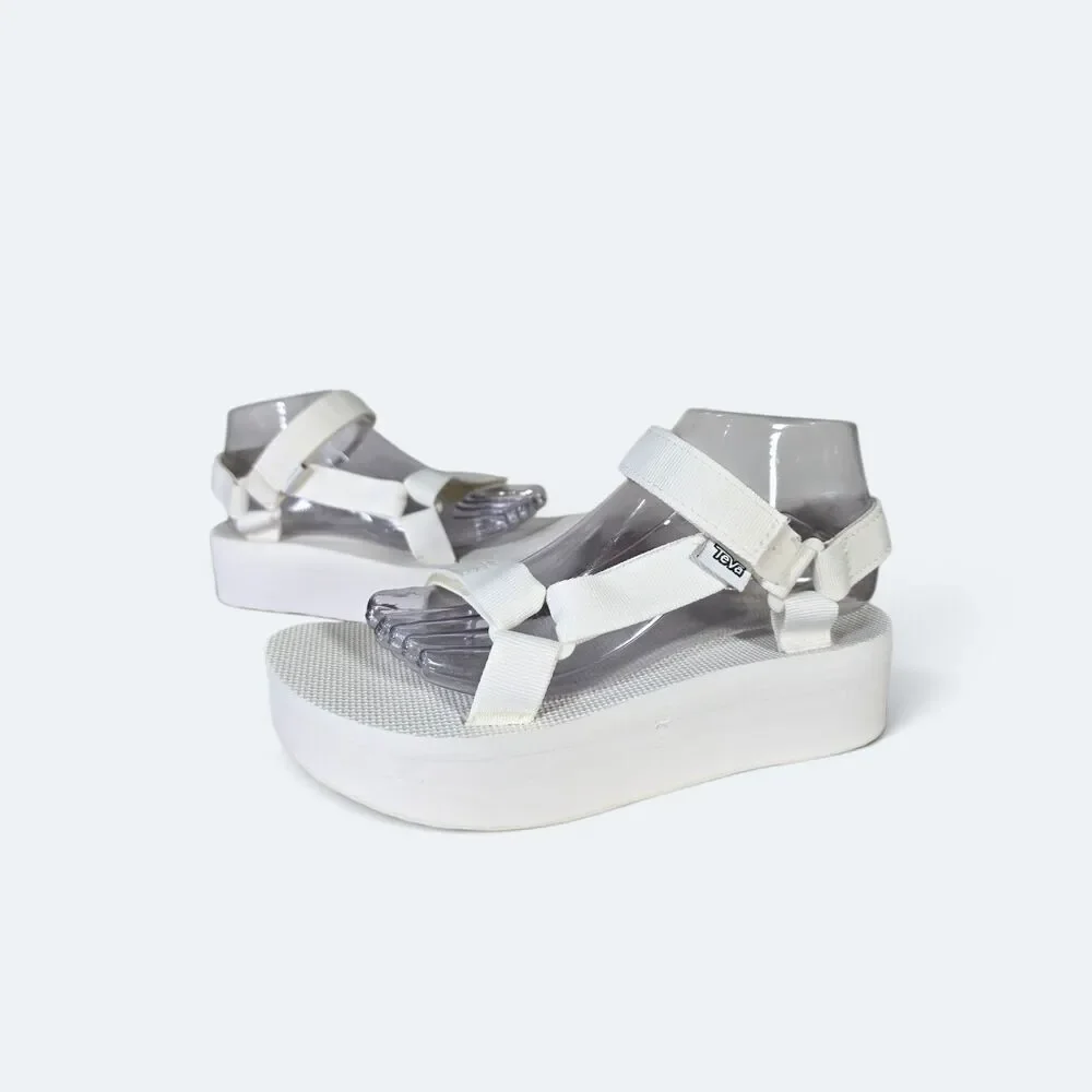 Teva Flatform Universal White Chunky Platform Sandals Size 8